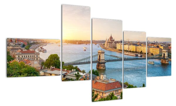 Obraz Budapešť - výhled na řeku (150x85cm)