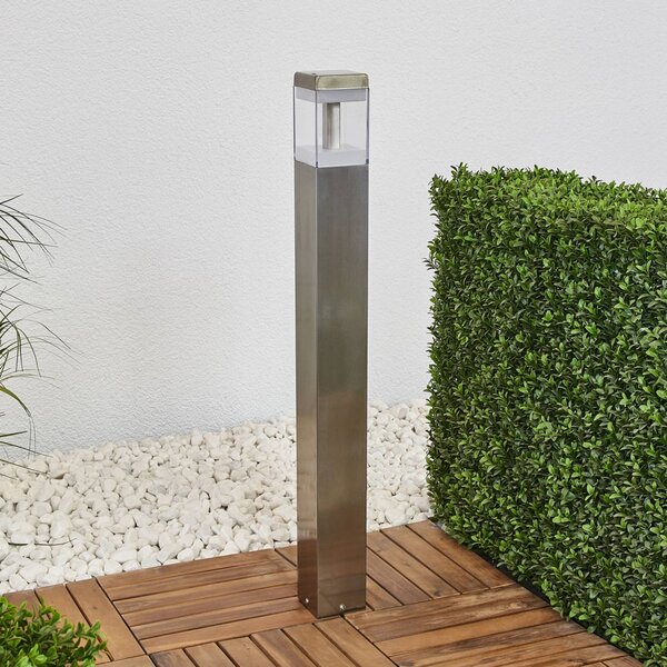 Lindby LED osvětlení cesty Baily, výška 80 cm, nerezová ocel, IP44, Hliník / šedá / zinek, Nerezová ocel, Moderní