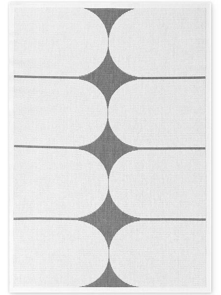 NORTHRUGS, Kusový koberec Duet Bowen 106244 Black/White - na ven i na doma, 120x170, černobílá, chodba / předsíň