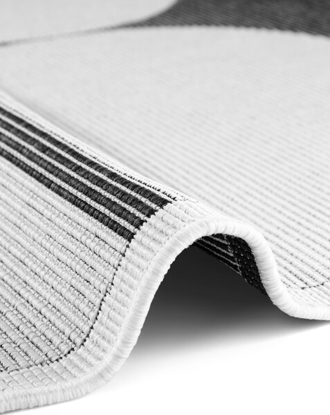 NORTHRUGS, Kusový koberec Duet Bowen 106244 Black/White - na ven i na doma, 120x170, černobílá, chodba / předsíň