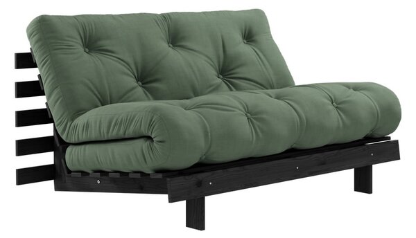 Zelená rozkládací pohovka 140 cm Roots Black Night – Karup Design