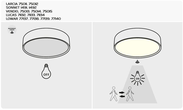 Rabalux 71134 Lucas LED Stropní svítidlo s pohybovým čidlem | Přírodní bílá | 24W | Bílá - r-71134