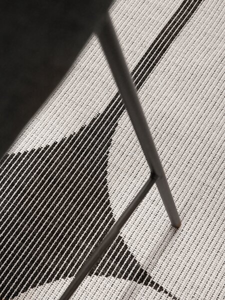 NORTHRUGS, Kusový koberec Duet Bowen 106244 Black/White kruh - na ven i na doma, 160x160 (průměr) kruh, černobílá, chodba / předsíň