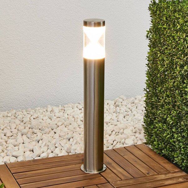 Lindby LED osvětlení cesty Fabrizio, výška 56 cm, nerezová ocel, Hliník / šedá / zinek, Nerezová ocel, Moderní