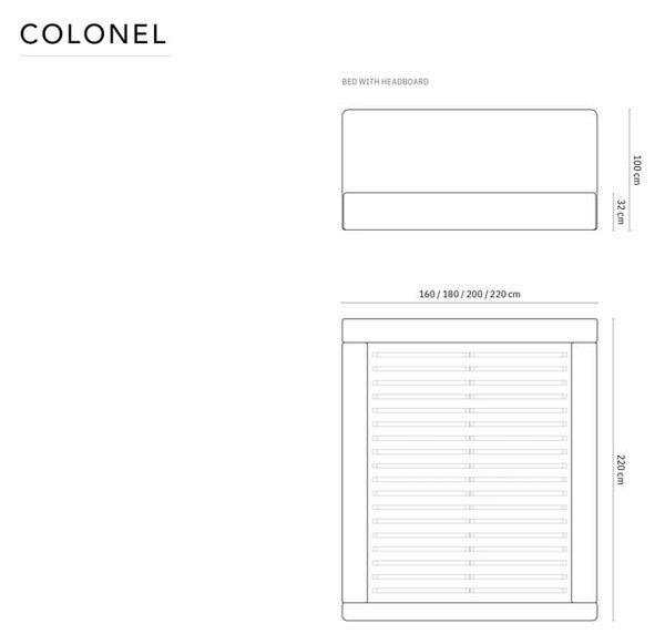 Béžová čalouněná dvoulůžková postel s úložným prostorem s roštem 160x200 cm Colonel – Cosmopolitan Design