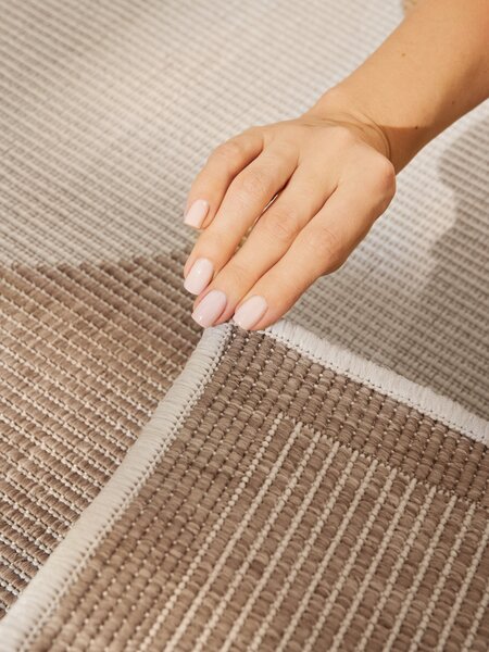 NORTHRUGS, Kusový koberec Duet Bowen 106245 Beige/White - na ven i na doma, 120x170, béžová, chodba / předsíň