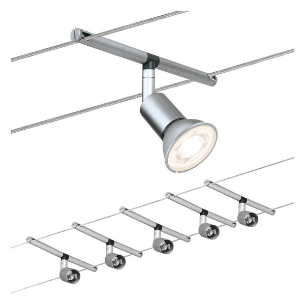 Paulmann Spice Salt LED lankový systém, 10 m, Hliník / šedá / zinek, Obývací pokoj / jídelna, kov, Moderní