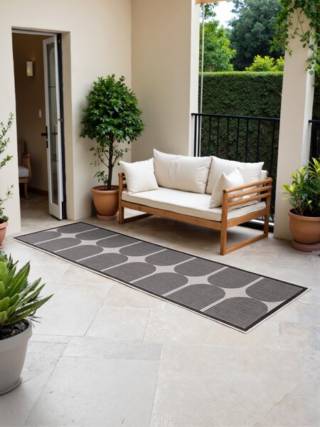 NORTHRUGS, Běhoun Duet Bowen 106244 Black/White - na ven i na doma, 80x250, černobílá, chodba / předsíň