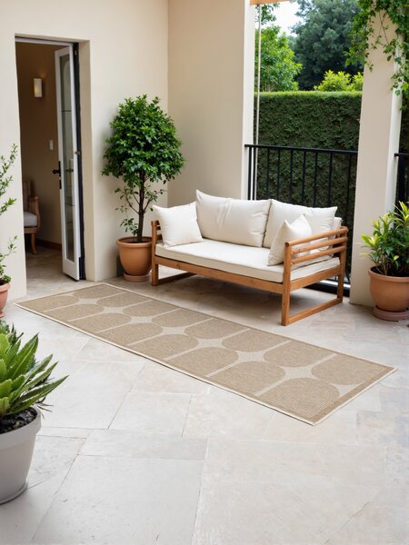 NORTHRUGS, Běhoun Duet Bowen 106245 Beige/White - na ven i na doma, 80x250, béžová, chodba / předsíň