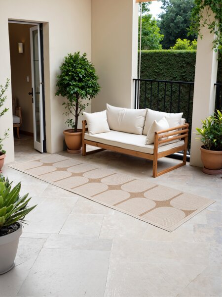 NORTHRUGS, Běhoun Duet Bowen 106245 Beige/White - na ven i na doma, 80x250, béžová, chodba / předsíň