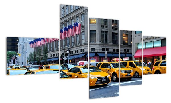 Moderní obraz - žluté taxi (150x85cm)