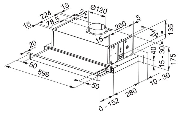 Odsavač par Franke Telescopic FTC 632L WH Bílá 315.0547.797