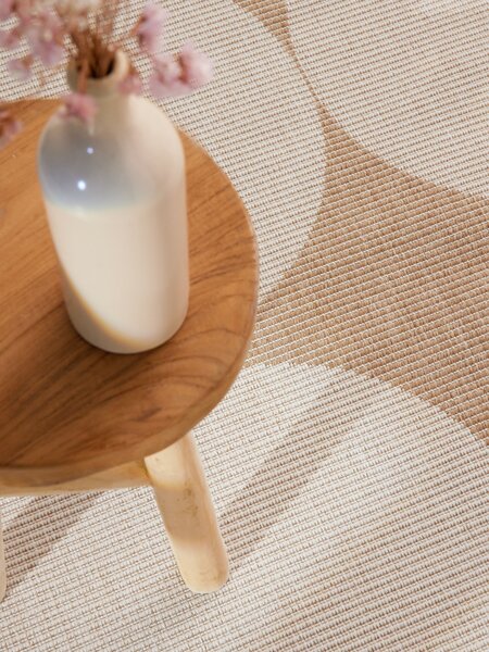 NORTHRUGS, Kusový koberec Duet Bowen 106245 Beige/White kruh - na ven i na doma, 160x160 (průměr) kruh, béžová, chodba / předsíň