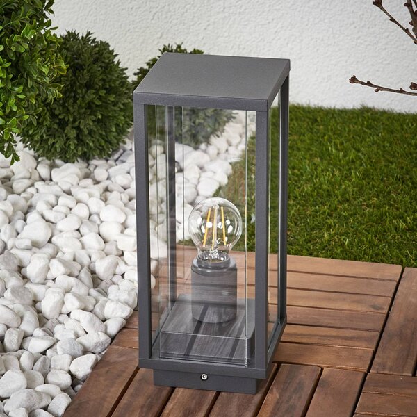 Lucande Podstavné svítidlo Annalea, 35 cm, antracit, IP54, stmívatelný, Černá, Hliník, Moderní