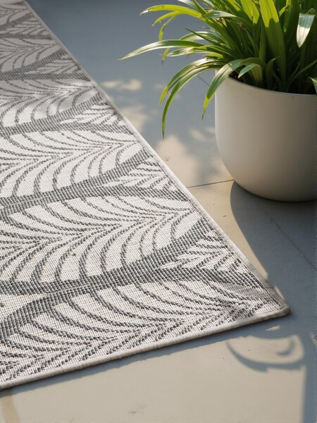 NORTHRUGS, Kusový koberec Duet Liora 106246 White/Gray - na ven i na doma, 120x170, šedá, chodba / předsíň