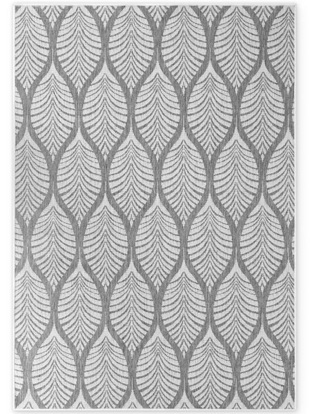 NORTHRUGS, Kusový koberec Duet Liora 106246 White/Gray - na ven i na doma, 120x170, šedá, chodba / předsíň