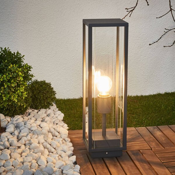 Lucande Podstavné svítidlo Annalea, 50 cm, antracit, IP54, Černá, Hliník, Moderní