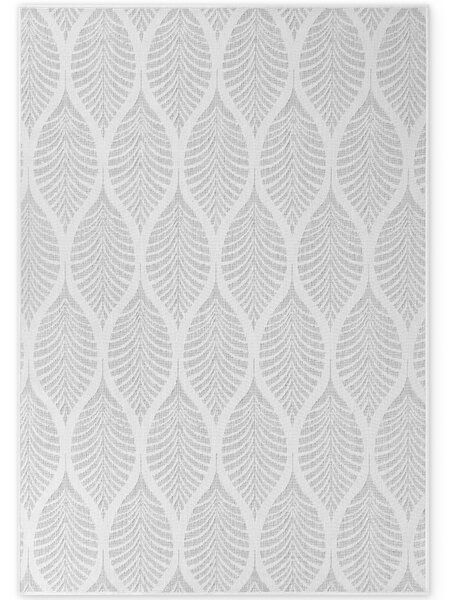 NORTHRUGS, Kusový koberec Duet Liora 106246 White/Gray - na ven i na doma, 120x170, šedá, chodba / předsíň
