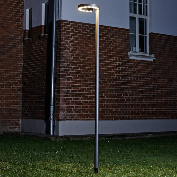 Lucande LED venkovní světlo Jannis, antracit, kov, 200 cm, Černá, Hliník, Moderní