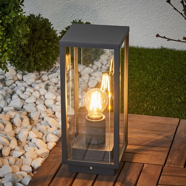 Lucande Podstavné svítidlo Annalea, 35 cm, antracit, IP54, stmívatelný, Černá, Hliník, Moderní