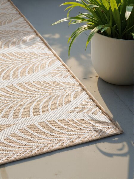 NORTHRUGS, Kusový koberec Duet Liora 106247 Beige/White - na ven i na doma, 120x170, béžová, chodba / předsíň
