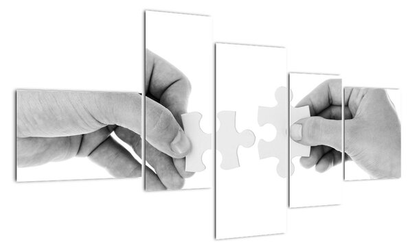 Černobílý obraz - puzzle (150x85cm)
