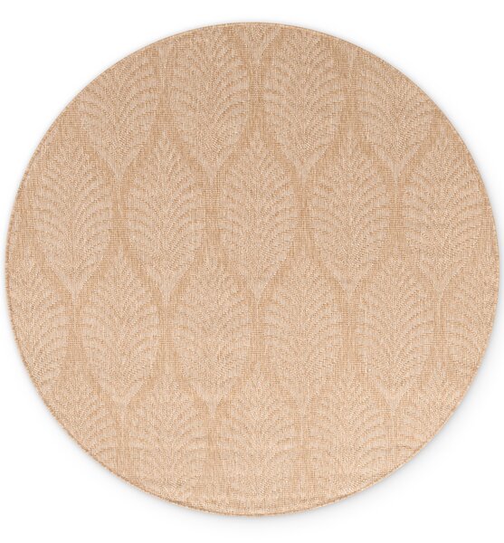 NORTHRUGS, Kusový koberec Duet Liora 106247 Beige/White kruh - na ven i na doma, 160x160 (průměr) kruh, béžová, chodba / předsíň