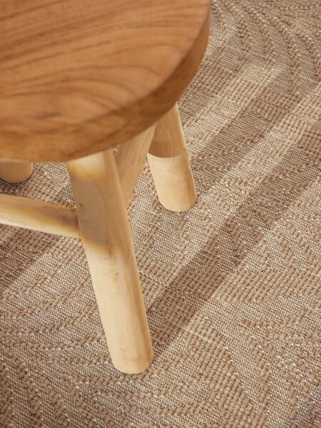 NORTHRUGS, Kusový koberec Duet Liora 106247 Beige/White kruh - na ven i na doma, 160x160 (průměr) kruh, béžová, chodba / předsíň