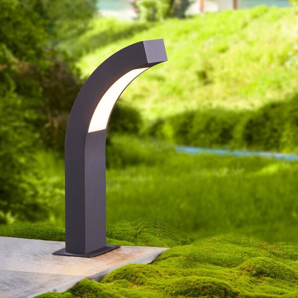 Lucande LED podstavné světlo Lennik, 40 cm, antracit, kov, Černá, Hliník, Moderní