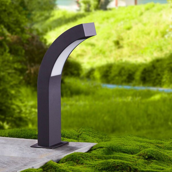 Lucande LED podstavné světlo Lennik, 40 cm, antracit, kov, Černá, Hliník, Moderní