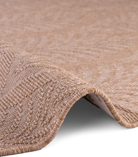 NORTHRUGS, Kusový koberec Duet Liora 106247 Beige/White kruh - na ven i na doma, 160x160 (průměr) kruh, béžová, chodba / předsíň