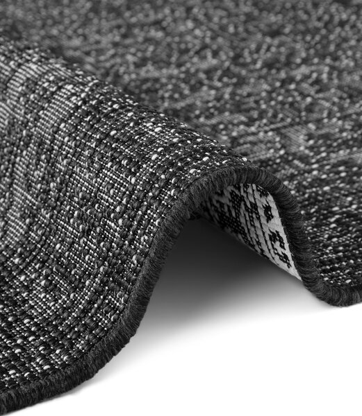 NORTHRUGS, Kusový koberec Duet Kona 106248 Black/White - na ven i na doma, 120x170, černobílá, chodba / předsíň