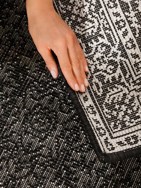 NORTHRUGS, Běhoun Duet Kona 106248 Black/White - na ven i na doma, 80x250, černobílá, chodba / předsíň