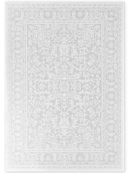 NORTHRUGS, Kusový koberec Duet Kona 106249 White/Gray - na ven i na doma, 120x170, šedá, chodba / předsíň