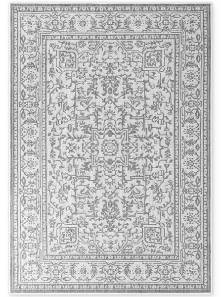 NORTHRUGS, Kusový koberec Duet Kona 106249 White/Gray - na ven i na doma, 120x170, šedá, chodba / předsíň