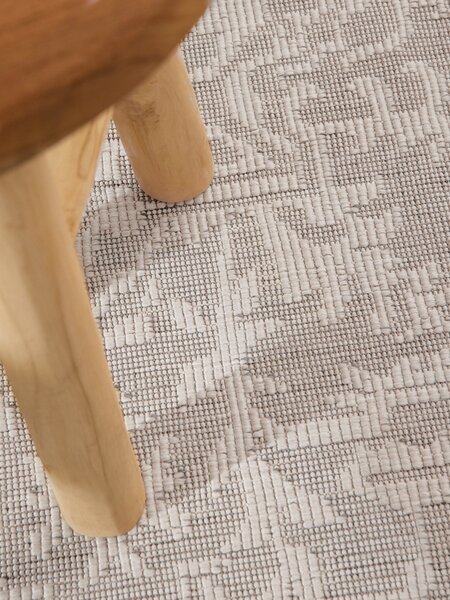 NORTHRUGS, Kusový koberec Duet Kona 106249 White/Gray kruh - na ven i na doma, 160x160 (průměr) kruh, šedá, chodba / předsíň