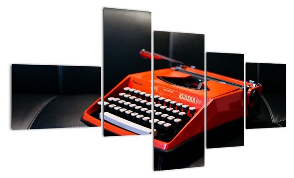 Obraz červeného psacího stroje (150x85cm)
