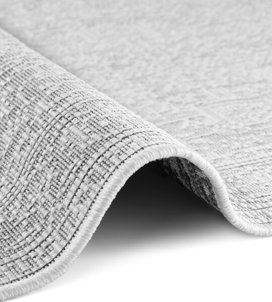 NORTHRUGS, Kusový koberec Duet Kona 106249 White/Gray - na ven i na doma, 120x170, šedá, chodba / předsíň