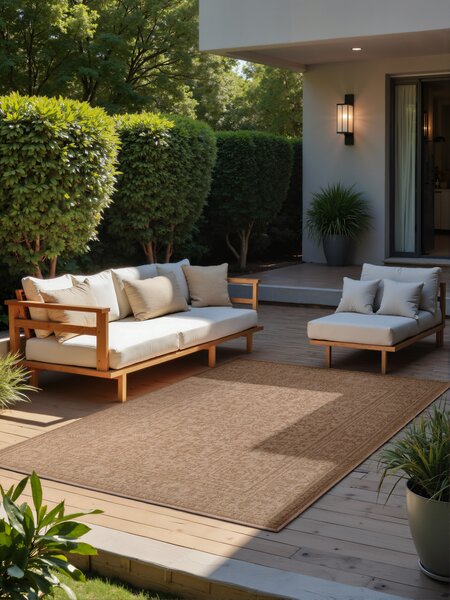 NORTHRUGS, Kusový koberec Duet Kona 106250 Beige/White - na ven i na doma, 120x170, béžová, chodba / předsíň