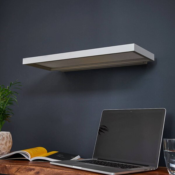 Arcchio LED nástěnné světlo Rick, šedá, univerzální bílá, stmívatelný, Hliník / šedá / zinek, Pracovna / kancelář, Plast, Moderní