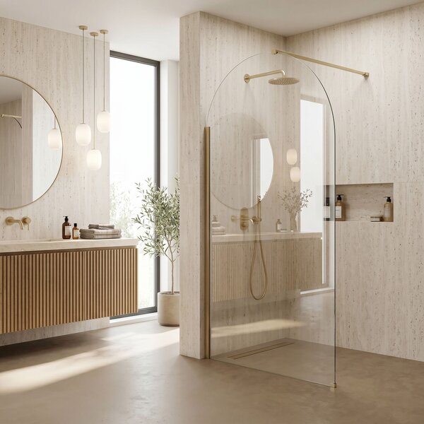 Sprchová zástěna Rea Heaven Brush Gold 90