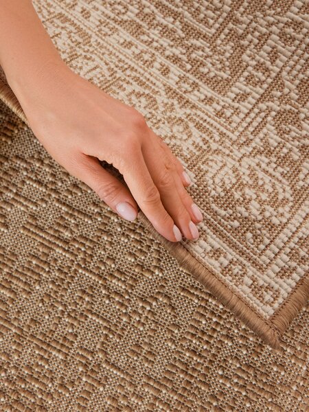 NORTHRUGS, Běhoun Duet Kona 106250 Beige/White - na ven i na doma, 80x250, béžová, chodba / předsíň