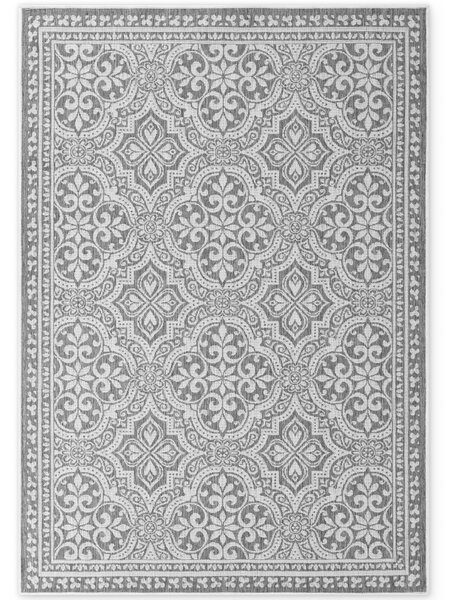 NORTHRUGS, Kusový koberec Duet Rosel 106251 White/Gray - na ven i na doma, 120x170, šedá, chodba / předsíň