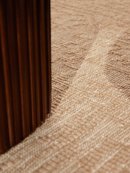 NORTHRUGS, Kusový koberec Duet Kona 106250 Beige/White kruh - na ven i na doma, 160x160 (průměr) kruh, béžová, chodba / předsíň