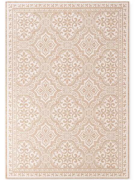 NORTHRUGS, Kusový koberec Duet Rosel 106252 Beige/White - na ven i na doma, 120x170, béžová, chodba / předsíň