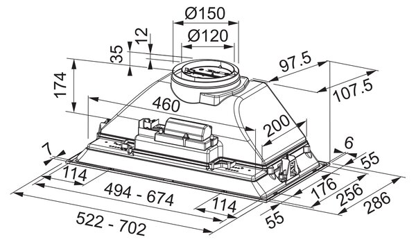 Odsavač par Franke Box Smart FBI 525 BK Černá 305.0680.919