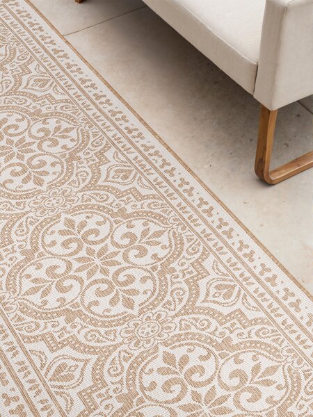 NORTHRUGS, Běhoun Duet Rosel 106252 Beige/White - na ven i na doma, 80x250, béžová, chodba / předsíň