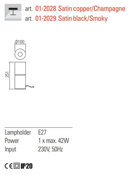 Redo Stolní lampa IWI ø 10 cm Barva: Černá