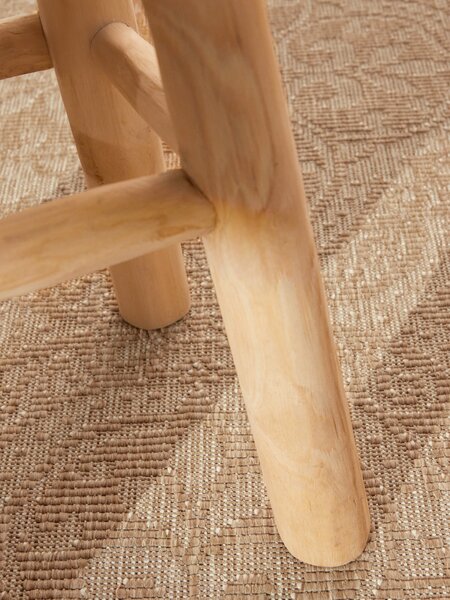 NORTHRUGS, Kusový koberec Duet Rosel 106252 Beige/White kruh - na ven i na doma, 160x160 (průměr) kruh, béžová, chodba / předsíň