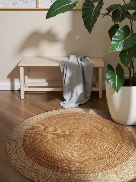 Hanse Home, Kusový koberec Looma 106226 Natur Gold/Ivory kruh, 160x160 (průměr) kruh, béžová, chodba / předsíň
